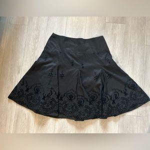 Black Polyester maxi skirt knee length size 15